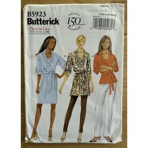 Butterick Pattern B5923 THE CUT LINE Misses' Top Tunic Dress‎ & Belt Size XS-Med